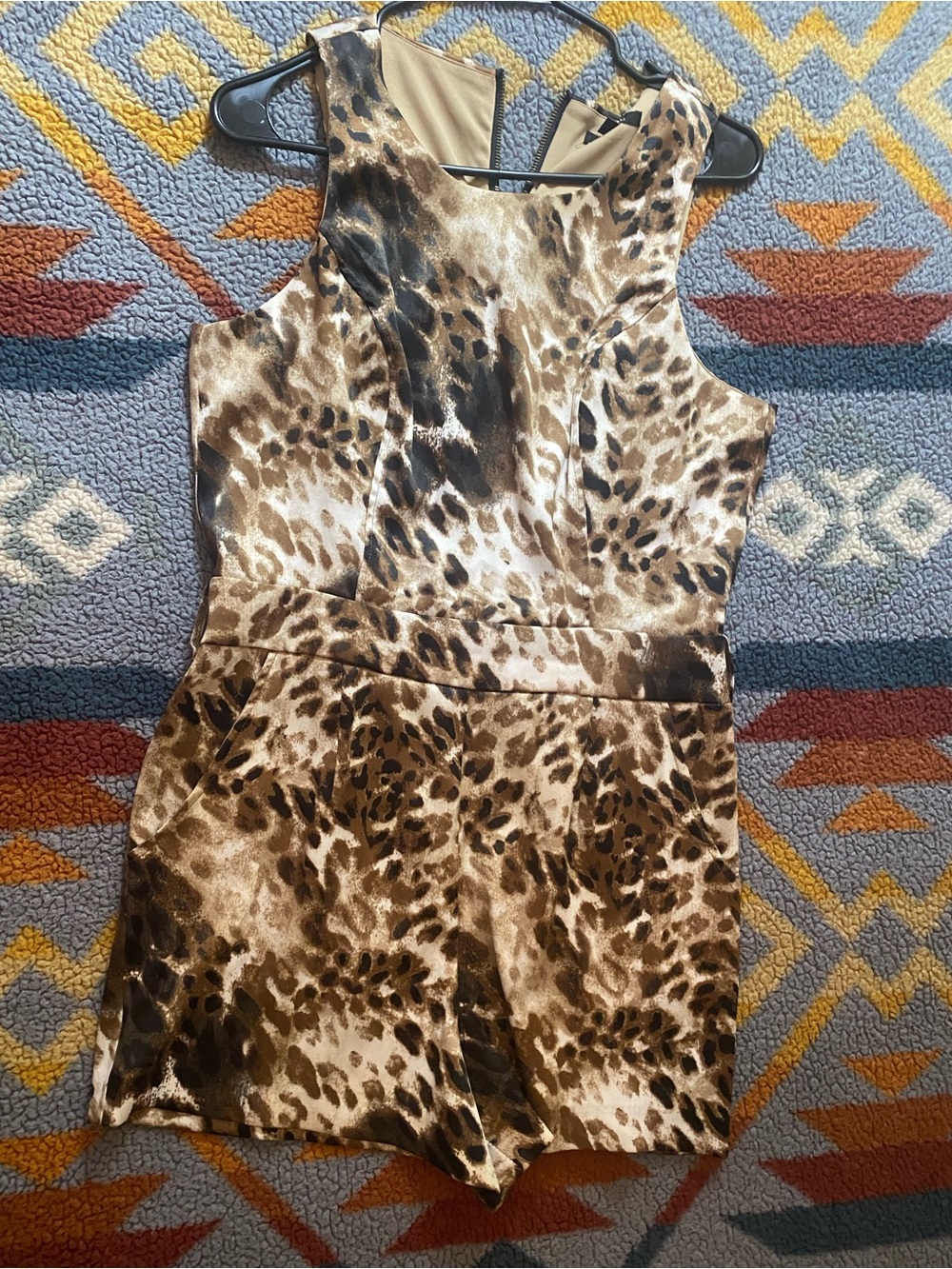 Adorable XOXO Leopard Print Sleeveless Mini Romper